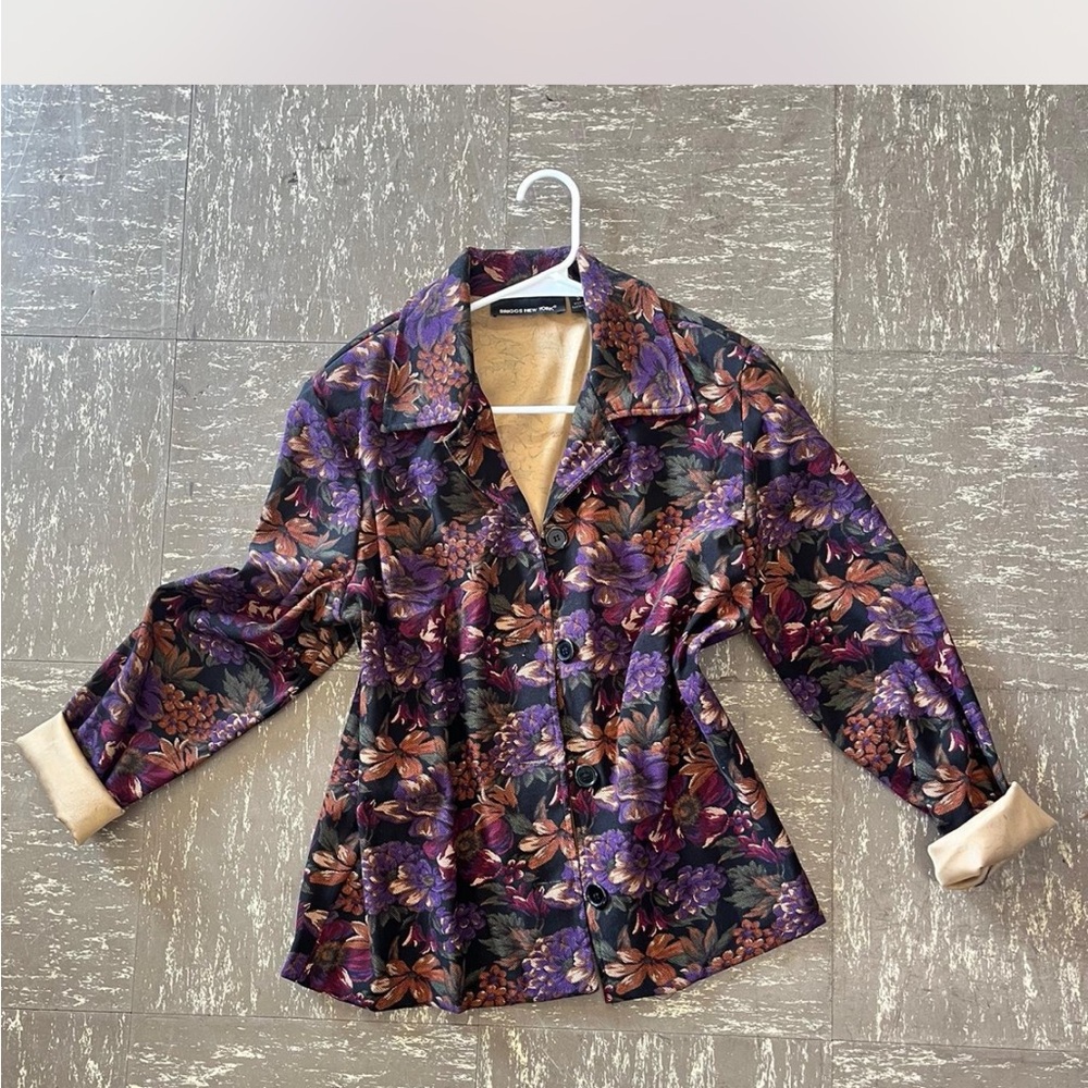 Floral Purple and Black Women's Top